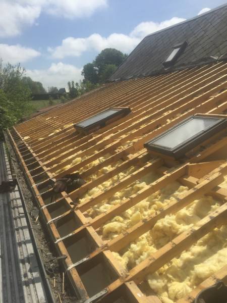 Isolation d'une maison par la toiture en Seine-Maritime 76 avant apres decouverture